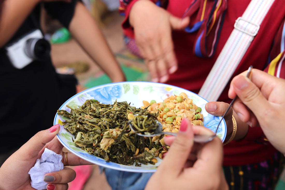 Tea leaf (lahpet) salad, a favorite snack and a main export of the village where we did fieldwork.